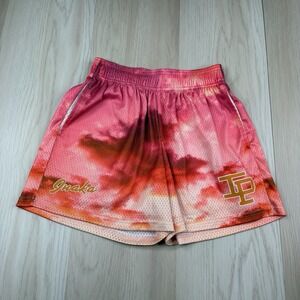 Inaka Power Pink Sun Print Mesh Shorts Adult Size S Small Gym Activewear